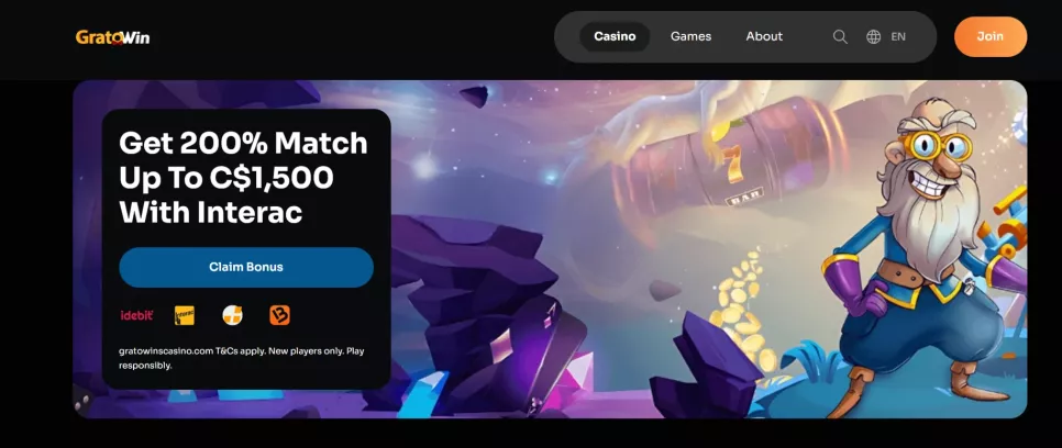 Gratowin Casino — 50 darmowych spinów i bonus do 15 000 zł dla nowych graczy